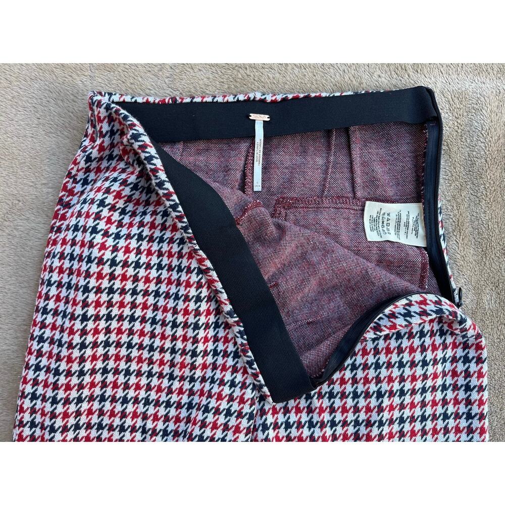 Free People Rudy Flared Houndstooth Stretch Trouser Pants Women’s Size 0 - Picture 3 of 8